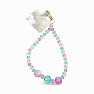 Custom Made Colorful Beaded Cellphone or Bag‎ charm with Gold Clasp